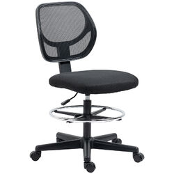 Zeichenstuhl, Ergonomischer Bürostuhl, Höhenverstellbarer Drehstuhl, Schwarz