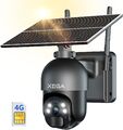 Xega 3G/4G LTE Überwachungskamera Aussen mit SIM Karte Kabellos Solar PTZ IP ...