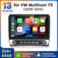 64G Carplay Android 13 Autoradio Für VW Multivan T5 08-2015 GPS Navi WIFI BT SWC