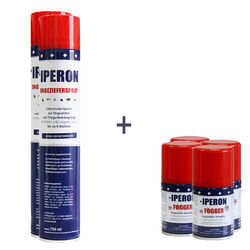 12 x 750 ml Ungezieferspray + 12 x 200 ml Fogger im SET IPERON® + Zeckenhaken