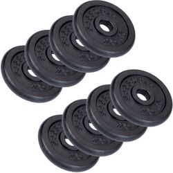 ScSPORTS® Hantelscheiben Set 20 kg Ø 30mm Gusseisen Gewichtsscheiben Gewichte⭐⭐⭐⭐⭐8x2,5kg Hantelscheiben✔️Robust✔️Schwarz✔️