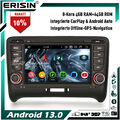 8-Kern 64GB DAB+ Android 13 Autoradio GPS Navi Für AUDI TT MK2 CarPlay OBD Wifi