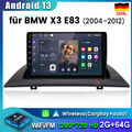 2+64GB Für BMW X3 E83 2004-2012 9"Android 13 GPS Navi Autoradio WIFI BT RDS DAB+