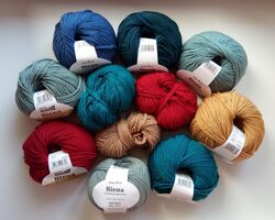 Konvolut Knäuel und Reste Rödel Siena Wolle Merino ca. 500g