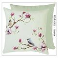 Deko Kissen Spring Melody Vogel Magnolie Landhaus Romantik incl Füllg 40x40 cm