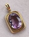 Gold Kette Anhänger Gelbgold 333 mit elegante groß Amethyst, Top 🌹 🌹 🌹 🌹 🌹 