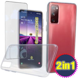 Für Samsung S20 FE Schutz Hülle + 9H Glas Panzerfolie Silikon Handyhülle Bumper