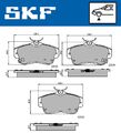 SKF Bremsbelagsatz, Scheibenbremse Vorderachse u.a. für CHRYSLER, DODGE