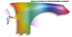 Kotflügel links in Wunschfarbe LACKIERT passend für VW Passat 3BG 00-03 mit loch
