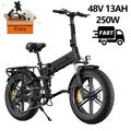 E Bike 48V 13Ah 250W Elektrofahrräder 20"Fat Bike faltbares E-Mountainbike 100km