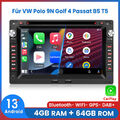 Carplay DVD Autoradio 4+64GB GPS NAVI Für VW Polo 9N Golf Jetta MK4 Passat B5 T5