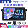 DAB+ 64G Android 13 Autoradio Carplay GPS Nav Kam Für BMW 3er E46 318 320 325 M3