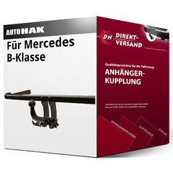 Anhängerkupplung abnehmbar für Mercedes B-Klasse 11.2011-12.2018 inkl. EBA neuKugelkopf nicht abschließbar