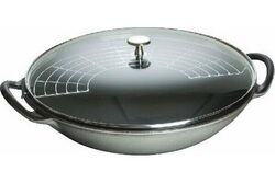 STAUB Wok mit Glassdeckel 37 cm Graphit-Grau