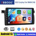 9" CarPlay Android 13 GPS Navi Bluetooth SWC RDS Autoradio für BMW E46 1998-2006