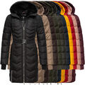 Navahoo Damen Winter Parka Stepp Mantel Jacke mit Kapuze gefüttert Alpenveilchen