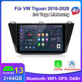 Autoradio Für VW Tiguan 2016-2020 Carplay Android 13 GPS NAVI SWC RDS DAB+ 2+64G