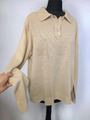 [A10] Vintage Vilona Moda beige Strickpullover Gr. 14 Damen bestickt