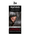 3x Syoss 4_15 Metallisches Chrom PERMANENTE COLORATION