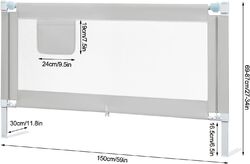 Bettgitter Bettschutzgitter Rausfallschutz Kinderbett höhenverstellbar 69-87cm