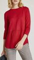 HEINE Damen Pullover Strickpulli Knöpfe Materialmix Rot Gr 38 NEU