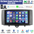 6+128G Android13 DAB+ CarPlay Autoradio GPS Navi WIFI Für Smart Fortwo 451 10-15