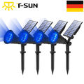 4 Stück LED Blau Solarstrahler Solarleuchte Solarlampe Gartenstrahler Spot Light