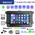 4+64G Android 13 Carplay Autoradio Navi Für VW Golf 5 6 Touran Polo 6R Caddy EOS