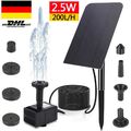 SolarPumpe Brunnen 2.5W Springbrunnen Pumpenset Garten Teichpumpe 200L/H + Düse