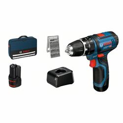 Bosch 12V Akku-Schlagbohrschrauber GSB 12V-15 | 2x Akku 2,0 Ah in Tasche & Zubeh