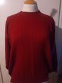 MADE IN SCOTLAND PURE MERINO LAMBSWOOL CREW NECK SWEATER - 44 INCH - CHERRY RED 