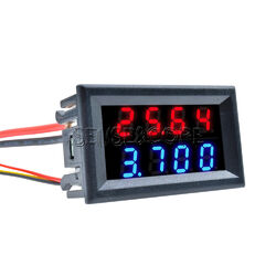 1/2/5PCS DC 0-200V 10A Dual Digital LED 4 Bit 5 Wires Amp Voltmeter Ammeter