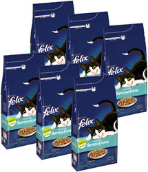 FELIX 6er Pack Trockenfutter Katzenfutter mit Lachs & Gemüse - 12 kg (6 x 2 kg)