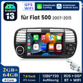 7"Android 13 Autoradio Carplay Für Fiat 500 2007-2015 GPS Navi WIFI BT DAB 2+64G