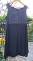 Kleid Vera Mont Sommerkleid Cocktailkleid L XL 40 42 gepunktet schwarz@@TOP