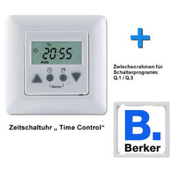 Time Control Rolladen Steuerung + BERKER Zwischenrahmen für Jalousie Rollo Motor