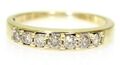 Atemberaubender 0,33ct Champagner Diamant halbe Ewigkeit 14k Gelbgold Ring K ~ 5 1/4