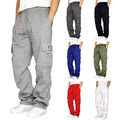 Herren Cargo Hose Jogginghose Trainingshose Mit elastischem Bund Kampfhose S-5XL