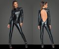 NOIR HANDMADE WETLOOK OVERALL REISSVERSCHLUSS catsuit kunstleder schwarz  