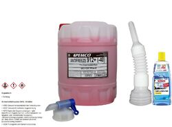 20L PEMCO Kühlerfrostschutz Antifreeze 912+ (-40) ROT ROSA G12+ Auslaufhahn 