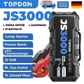 TOPDON JS3000 Profi KFZ 3000A 12V Starthilfe Jump Starter Auto Booster Powerbank