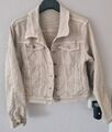 Jeansjacke Damenjacke Jeans beige Weste Jacke Topzustand Baumwolle Gr L 