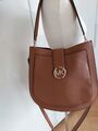 Michael Kors Damen Leder Tasche Schultertasche Bucket Hobo braun