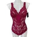 Sassa Damen Body mit Bügel 904 aus Mikrofaser und Spitze Gr. 75B Wildberry