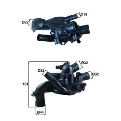 Thermostat, Kühlmittel MAHLE TM 46 105