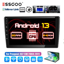 Autoradio Carplay Android 13 2+64G GPS Navigation RDS Für Peugeot 407 6D 04-2011