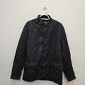 Barbour Dalish Quilted Elbow Patch Classic Tweed Tartan Navy Jacket Size Medium