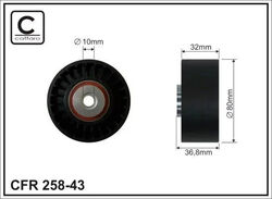 Caffaro 258-43 1x Umlenk-/Führungsrolle Keilrippenriemen für Mercedes-Benz