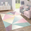 Teppich Kurzflor Modern Trendig Pastell Geometrisches Design Inspiration Multi