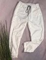 Crinkle Hose Jogpants Stretch Italy Wildleder Optik 2387 WEIß 40 42 44